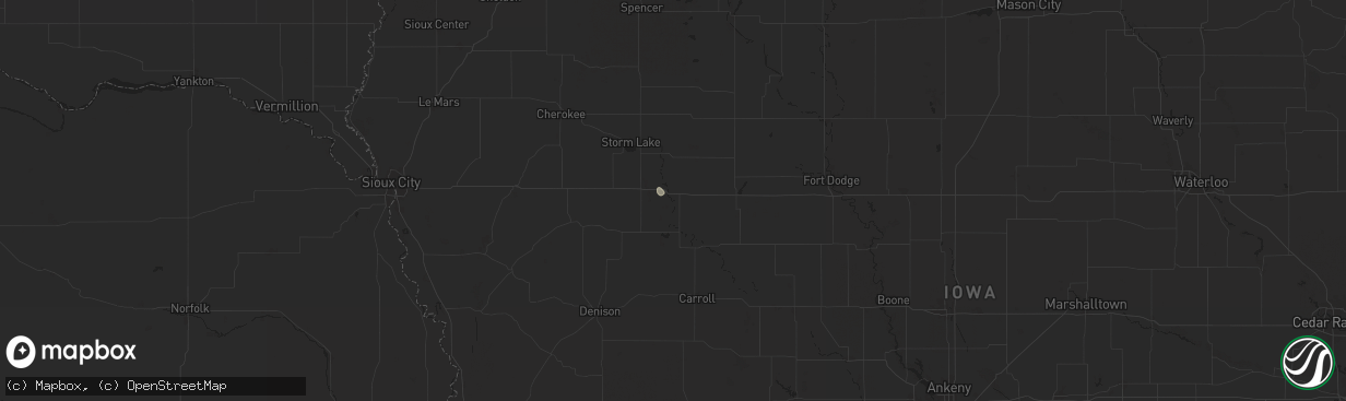 Hail map in Sac City, IA on July 29, 2024