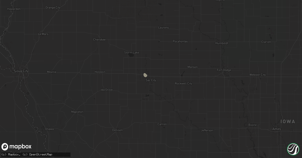 Hail map in Sac City, IA on July 29, 2024