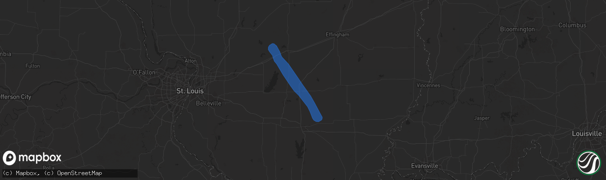 Hail map in Salem, IL on July 29, 2024