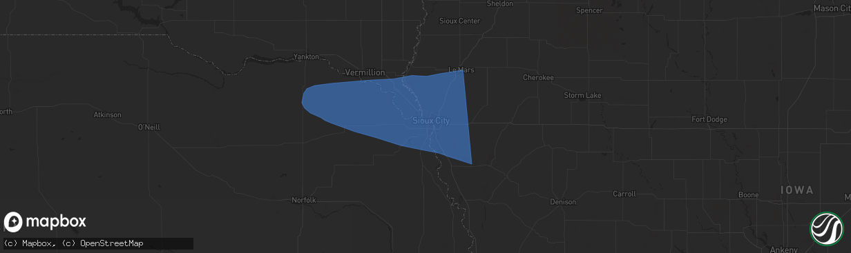 Hail map in South Sioux City, NE on July 29, 2024