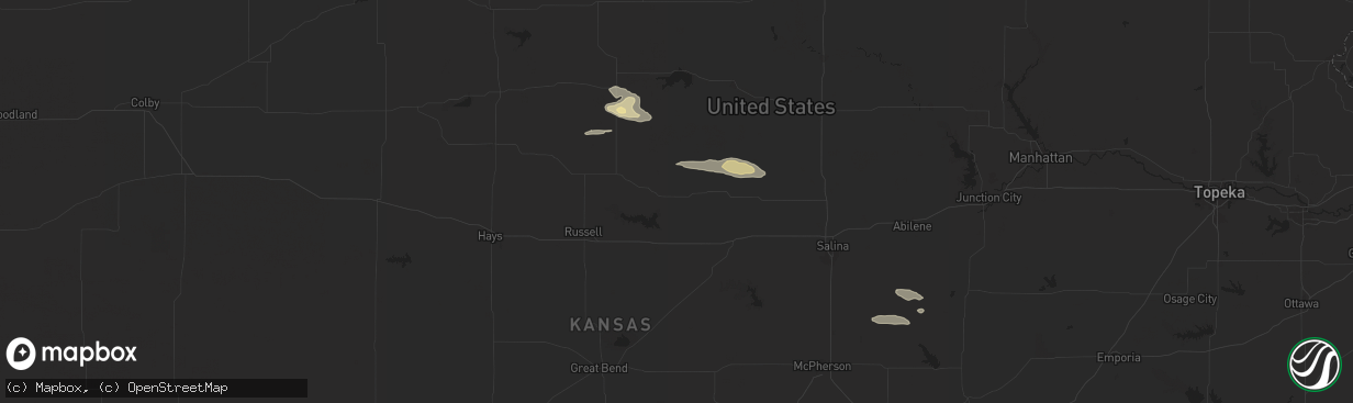 Hail map in Sylvan Grove, KS on July 29, 2024