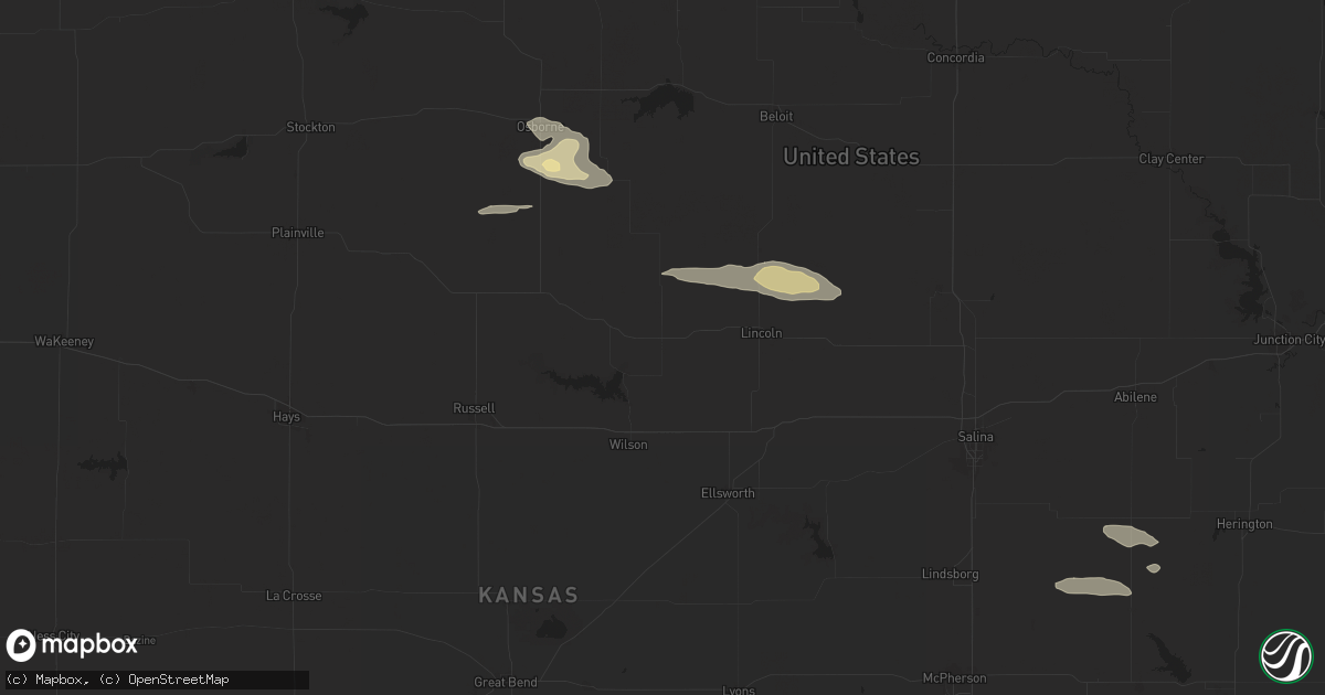 Hail map in Sylvan Grove, KS on July 29, 2024