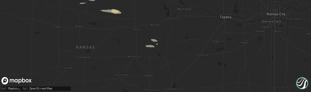 Hail map in Tampa, KS on July 29, 2024