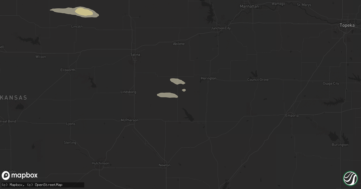 Hail map in Tampa, KS on July 29, 2024
