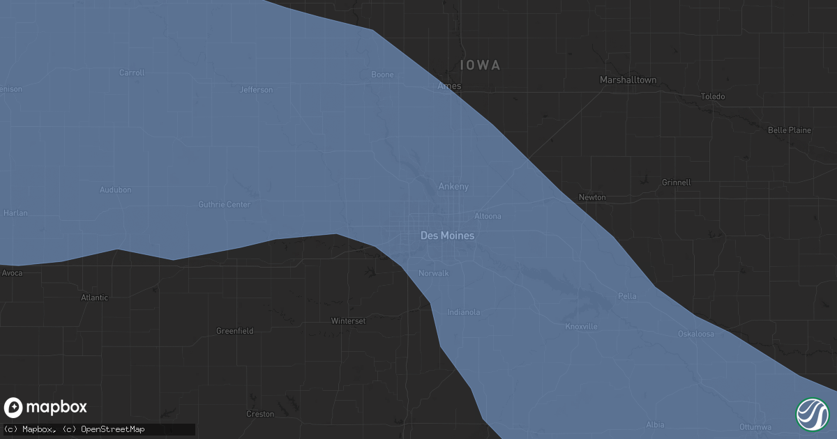 Hail map in Urbandale, IA on July 29, 2024