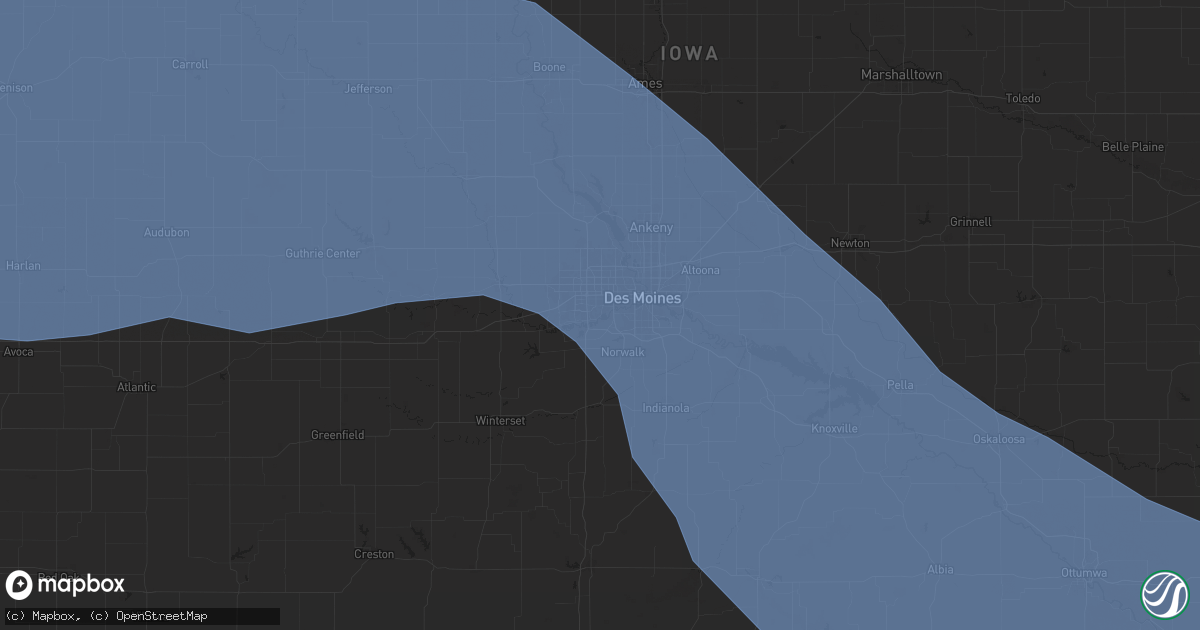 Hail map in West Des Moines, IA on July 29, 2024