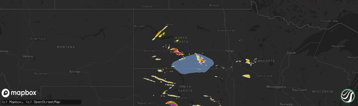 Hail map on July 29, 2024