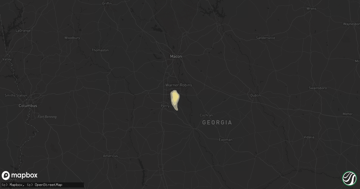 Hail map in Bonaire, GA on July 29, 2025
