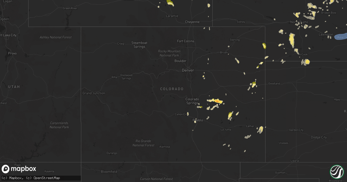 Hail map in Colorado on July 29, 2025