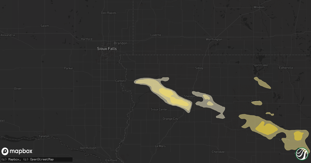 Hail map in Doon, IA on July 29, 2025