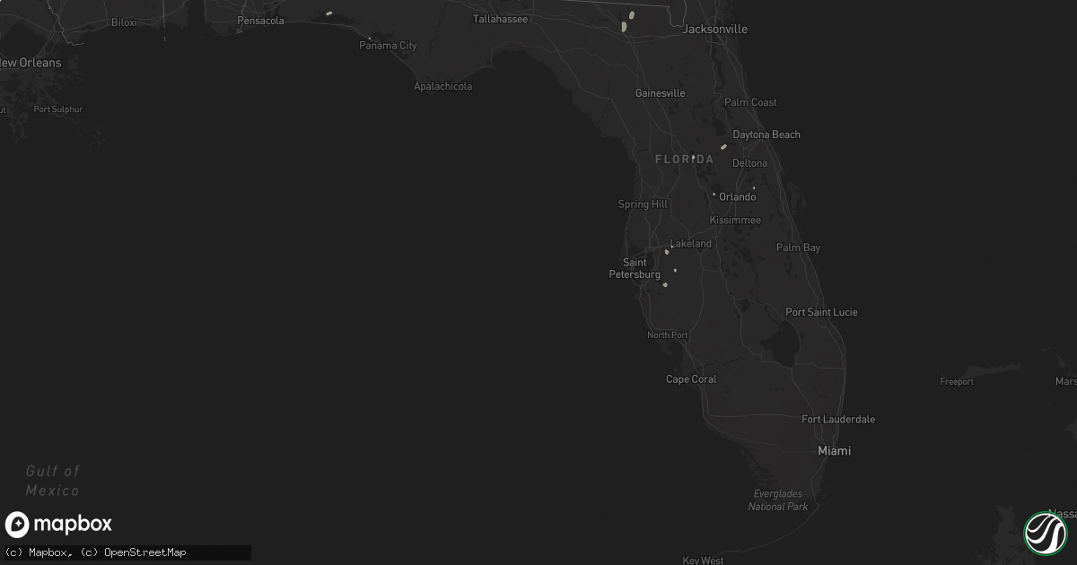 Hail map in Florida on July 29, 2025
