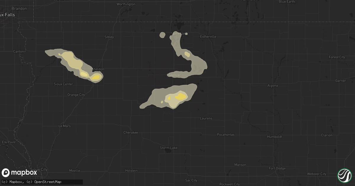 Hail map in Greenville, IA on July 29, 2025