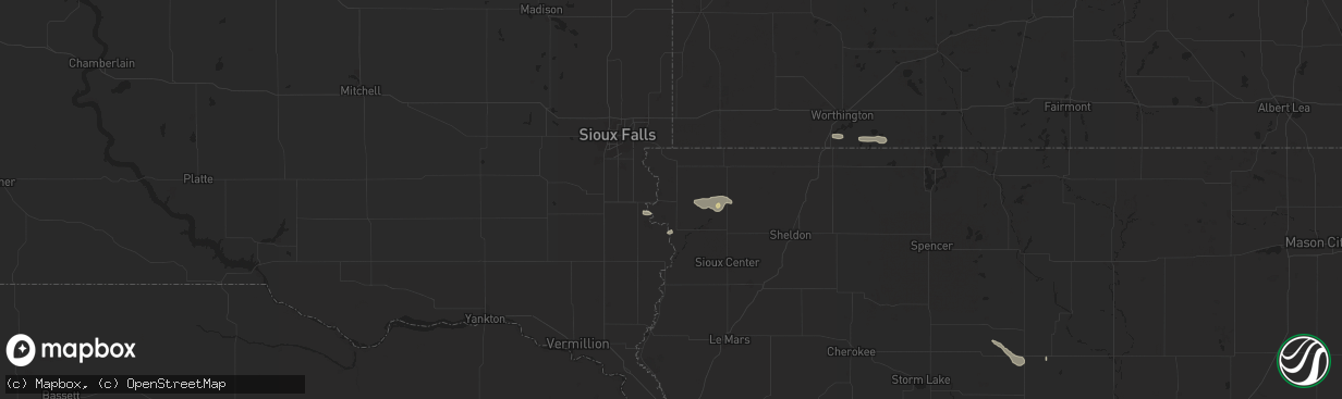 Hail map in Inwood, IA on July 29, 2025