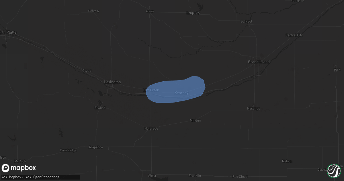 Hail map in Kearney, NE on July 29, 2025