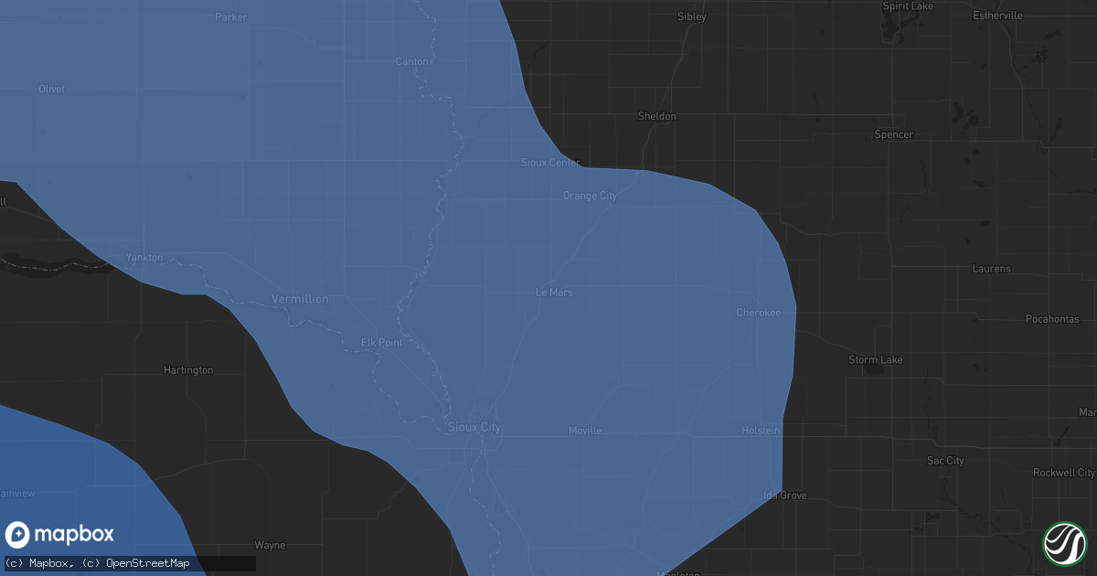 Hail map in Le Mars, IA on July 29, 2025