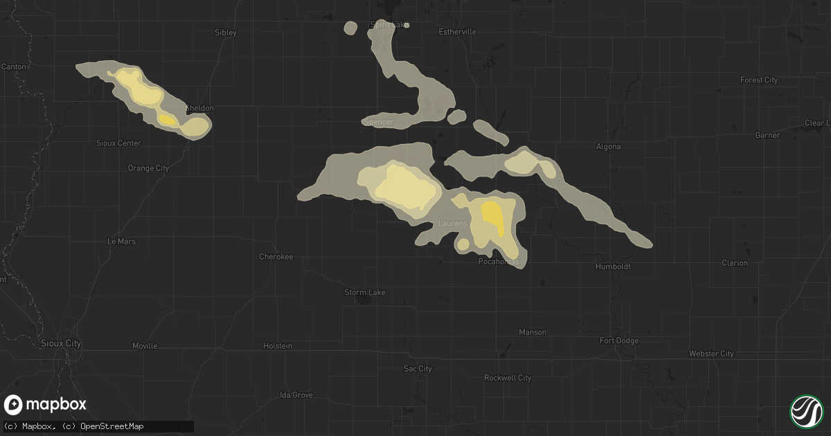 Hail map in Marathon, IA on July 29, 2025