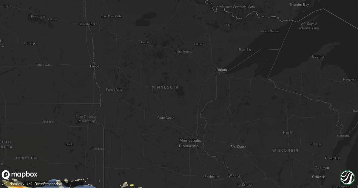 Hail map in Minnesota on July 29, 2025