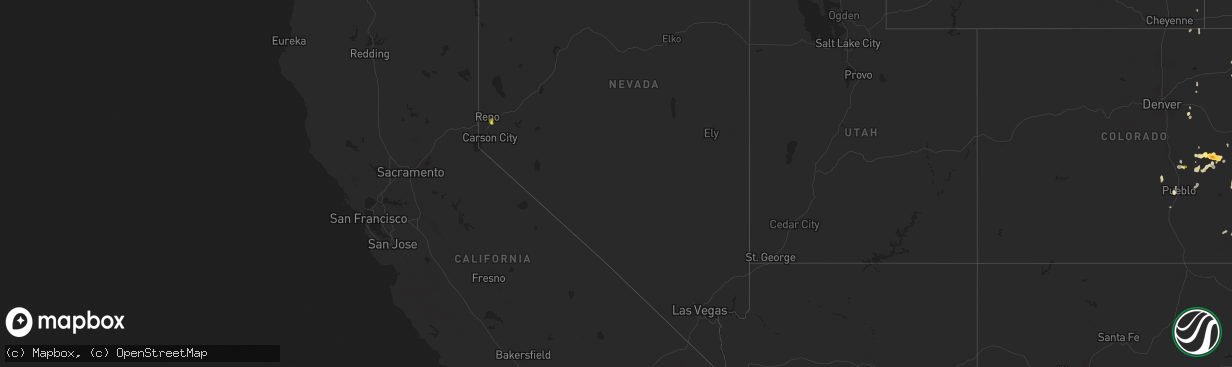 Hail map in Nevada on July 29, 2025