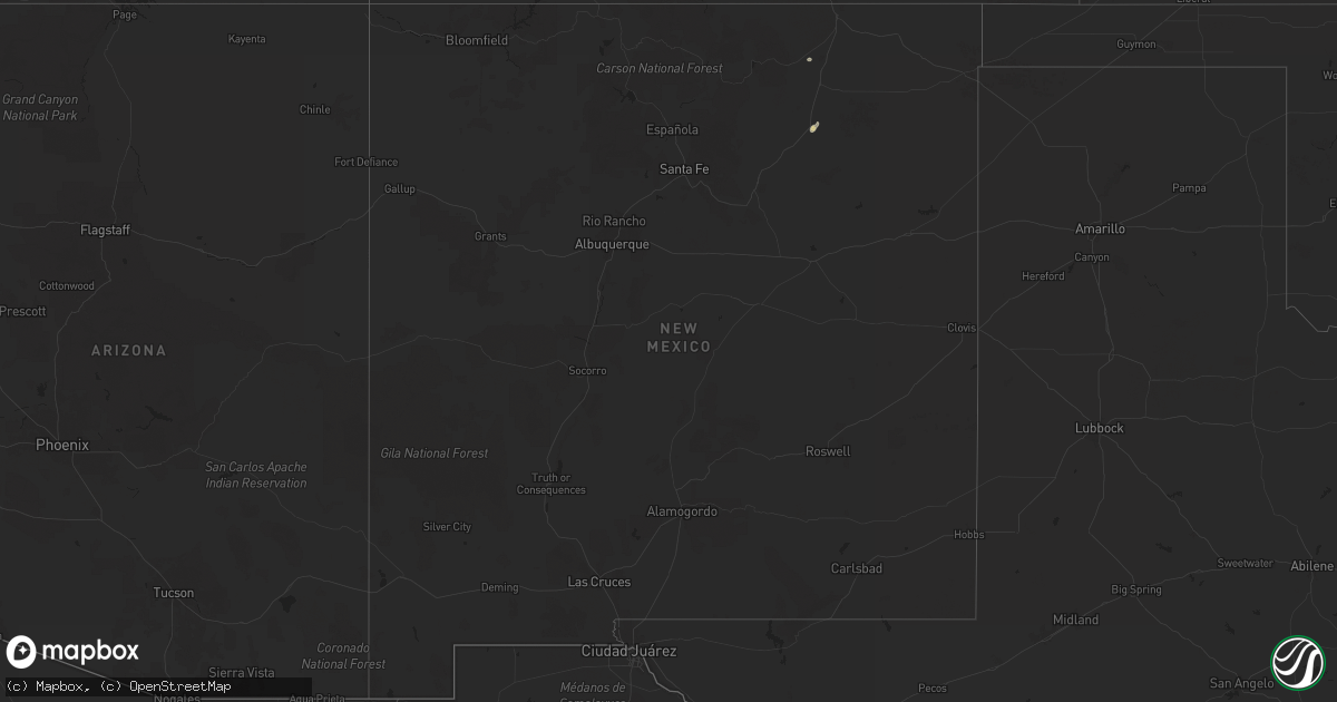 Hail map in New Mexico on July 29, 2025
