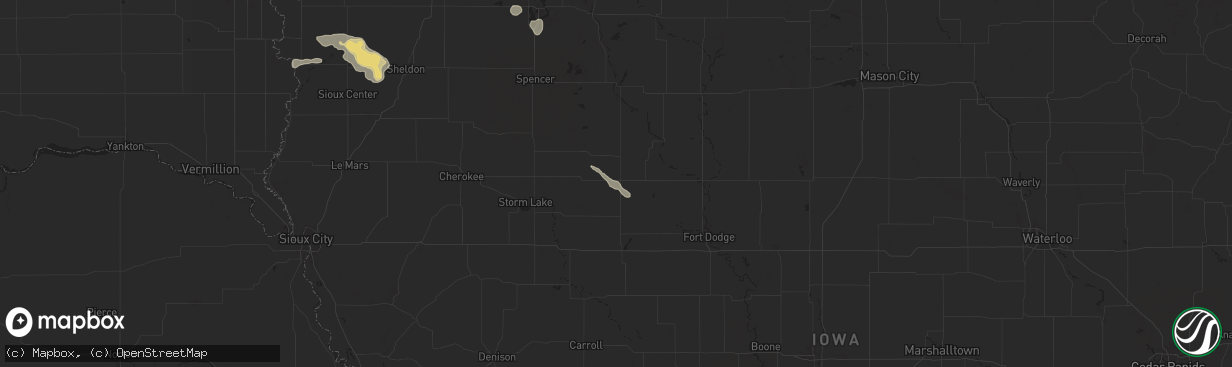 Hail map in Pocahontas, IA on July 29, 2025
