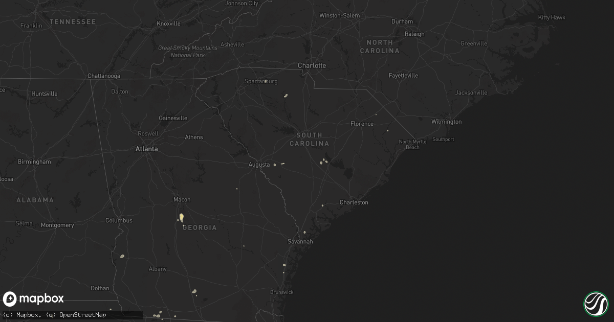 Hail map in South Carolina on July 29, 2025