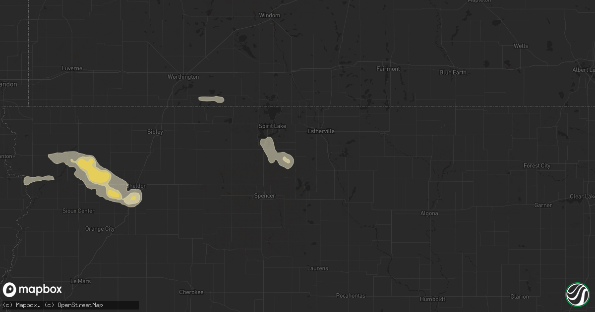 Hail map in Terril, IA on July 29, 2025