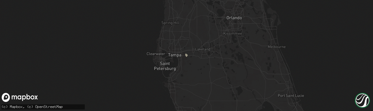Hail map in Valrico, FL on July 29, 2025