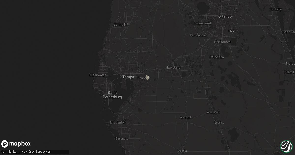 Hail map in Valrico, FL on July 29, 2025