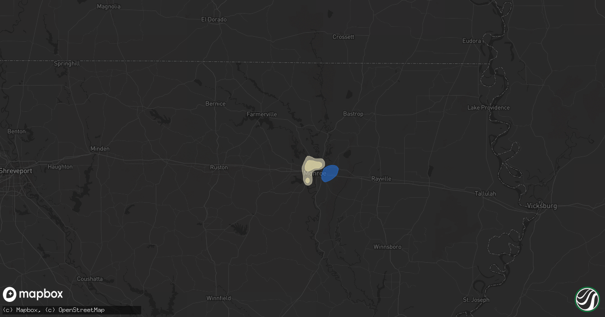 Hail map in West Monroe, LA on July 29, 2025