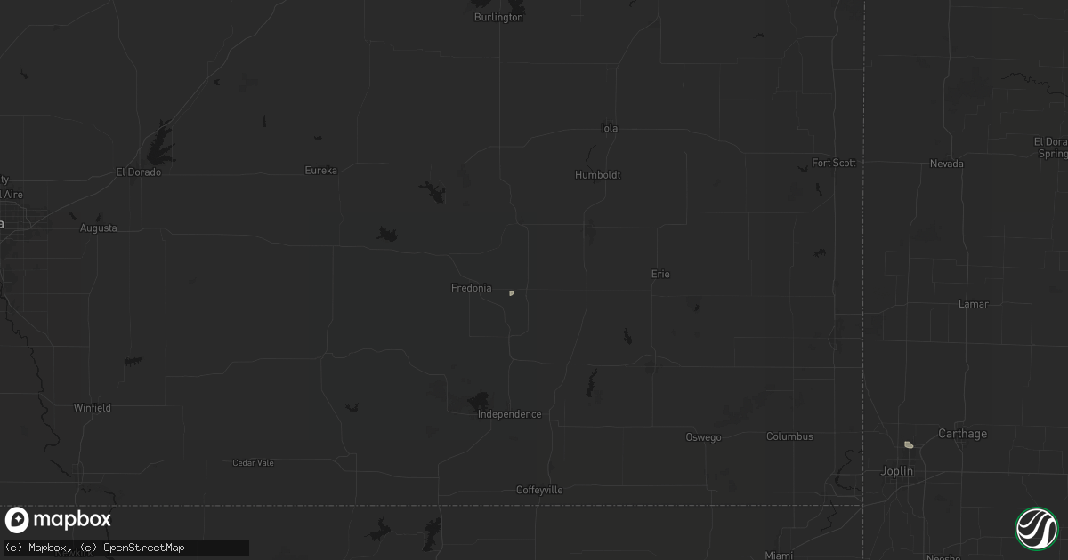 Hail map in Altoona, KS on July 29, 2026