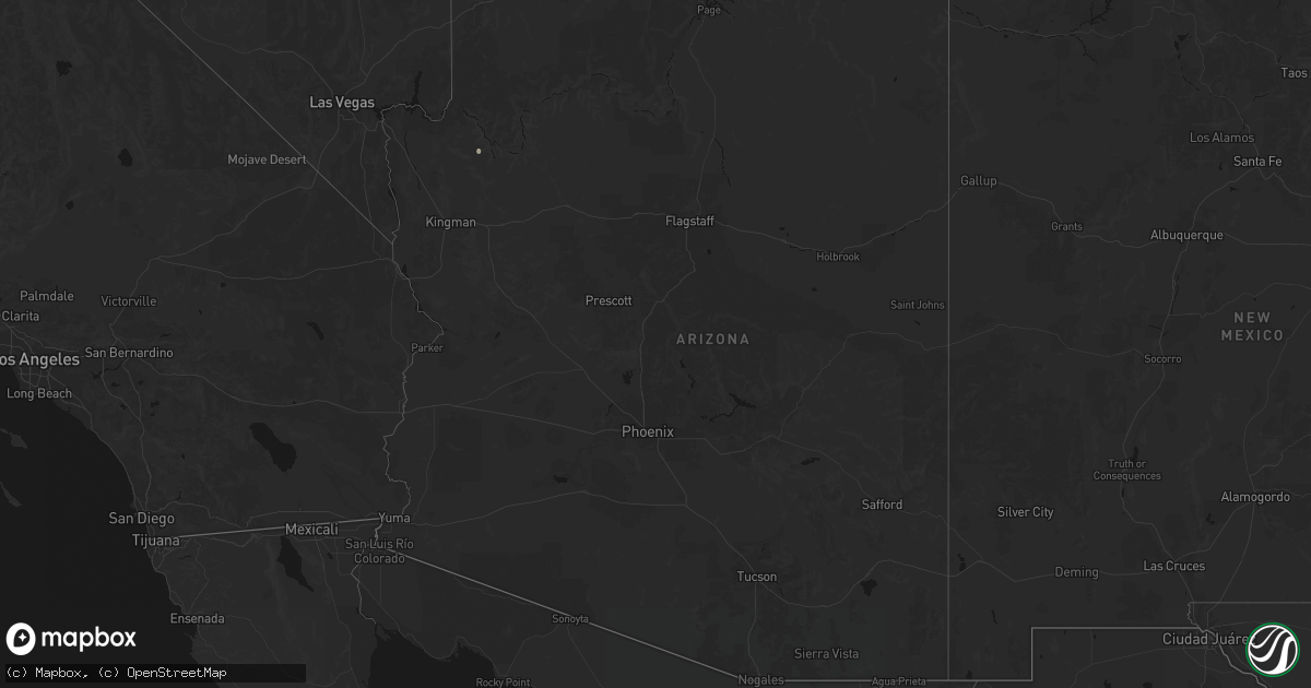 Hail map in Arizona on July 29, 2026