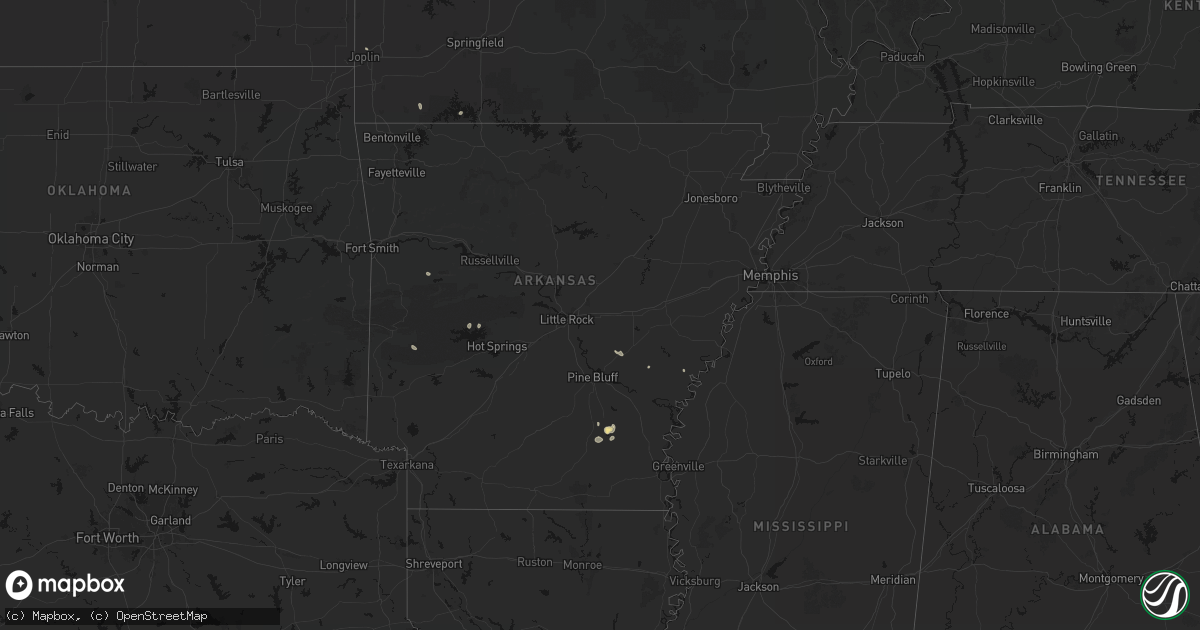 Hail map in Arkansas on July 29, 2026