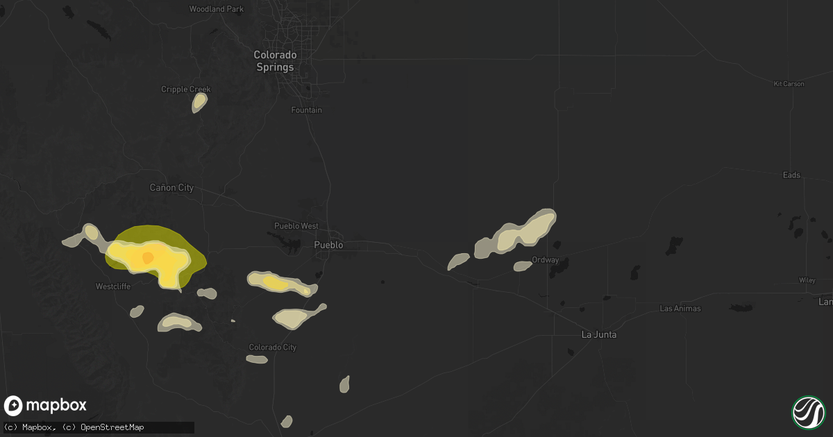 Hail map in Boone, CO on July 29, 2026