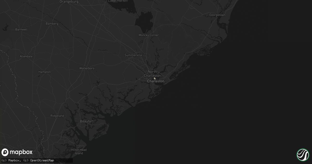 Hail map in Charleston, SC on July 29, 2026