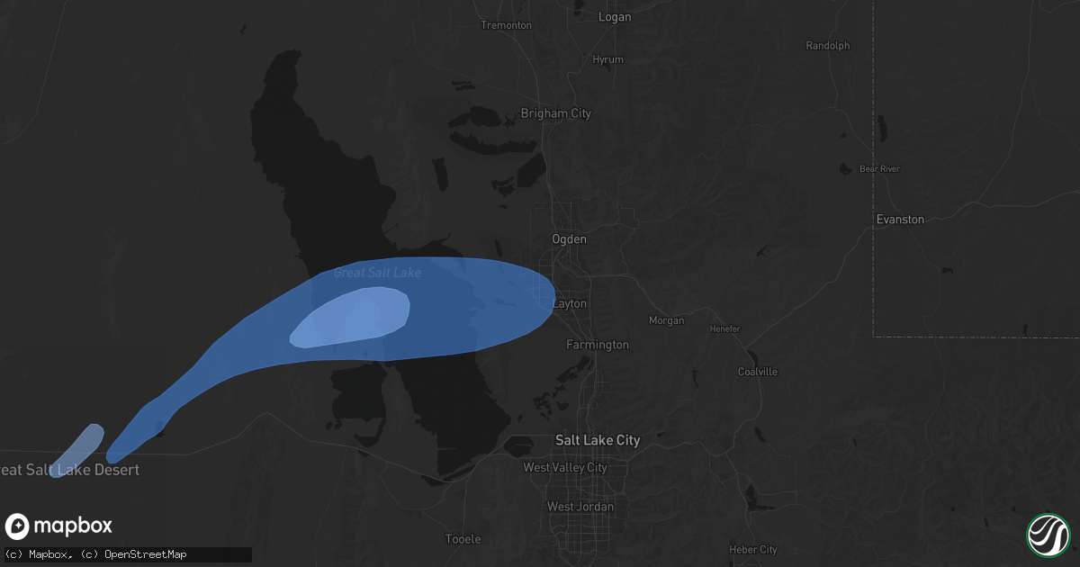 Hail map in Clearfield, UT on July 29, 2026