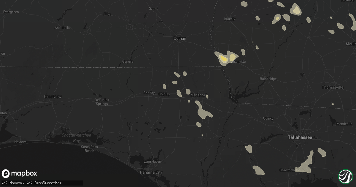 Hail map in Cottondale, FL on July 29, 2026