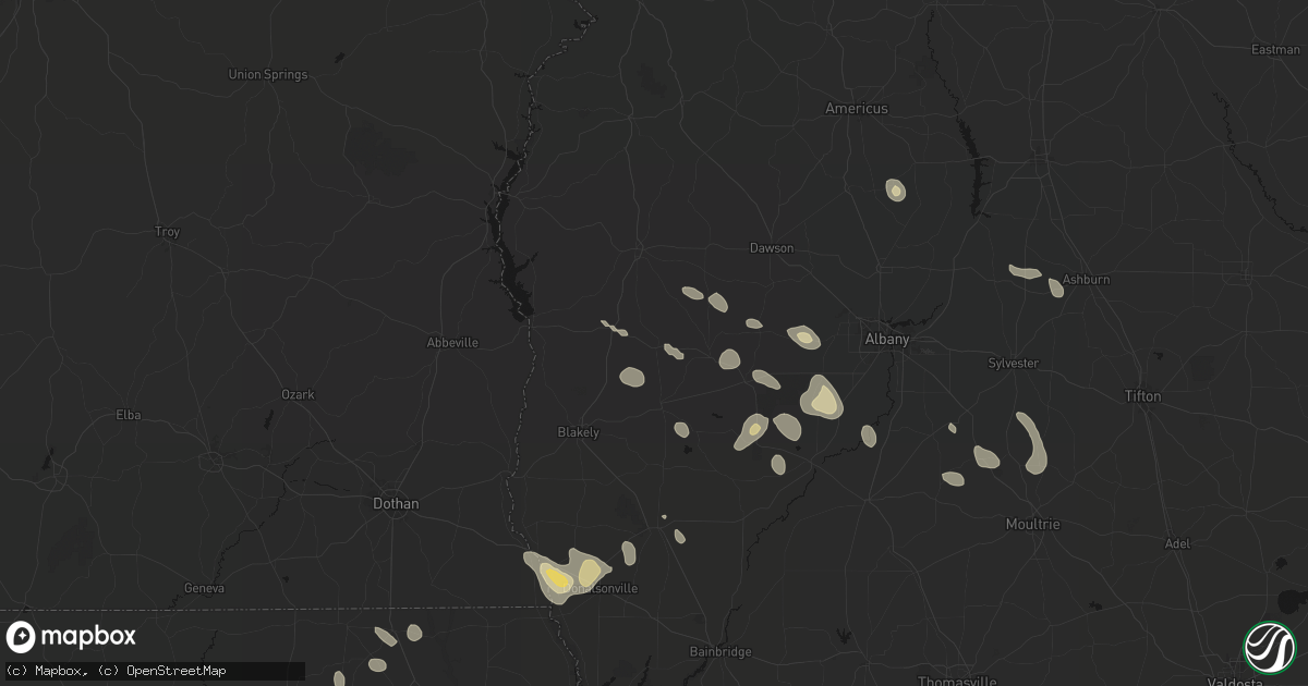 Hail map in Edison, GA on July 29, 2026