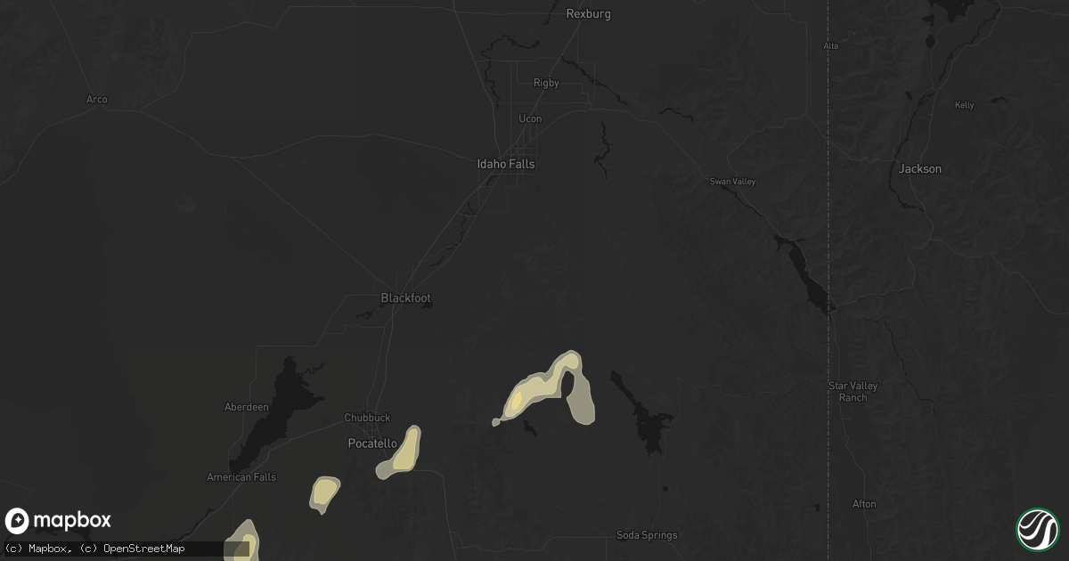 Hail map in Firth, ID on July 29, 2026