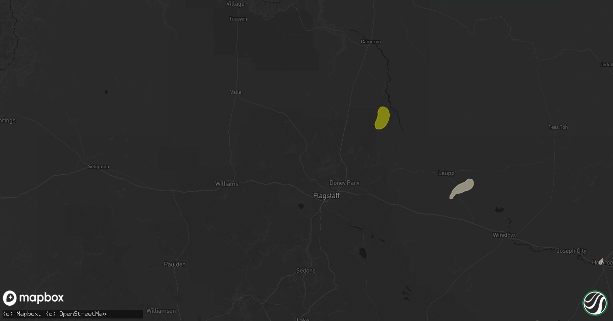 Hail map in Flagstaff, AZ on July 29, 2026