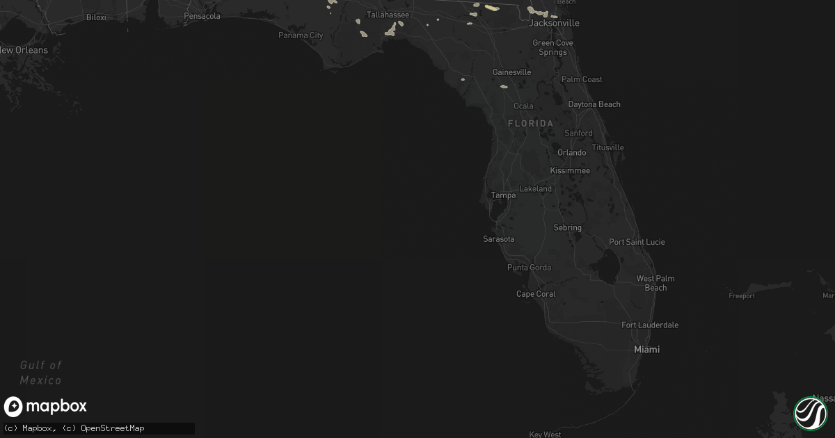 Hail map in Florida on July 29, 2026