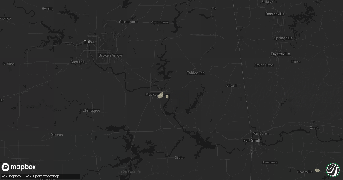 Hail map in Fort Gibson, OK on July 29, 2026
