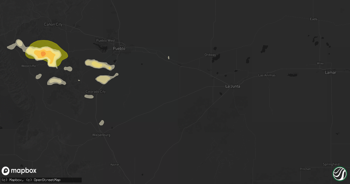 Hail map in Fowler, CO on July 29, 2026