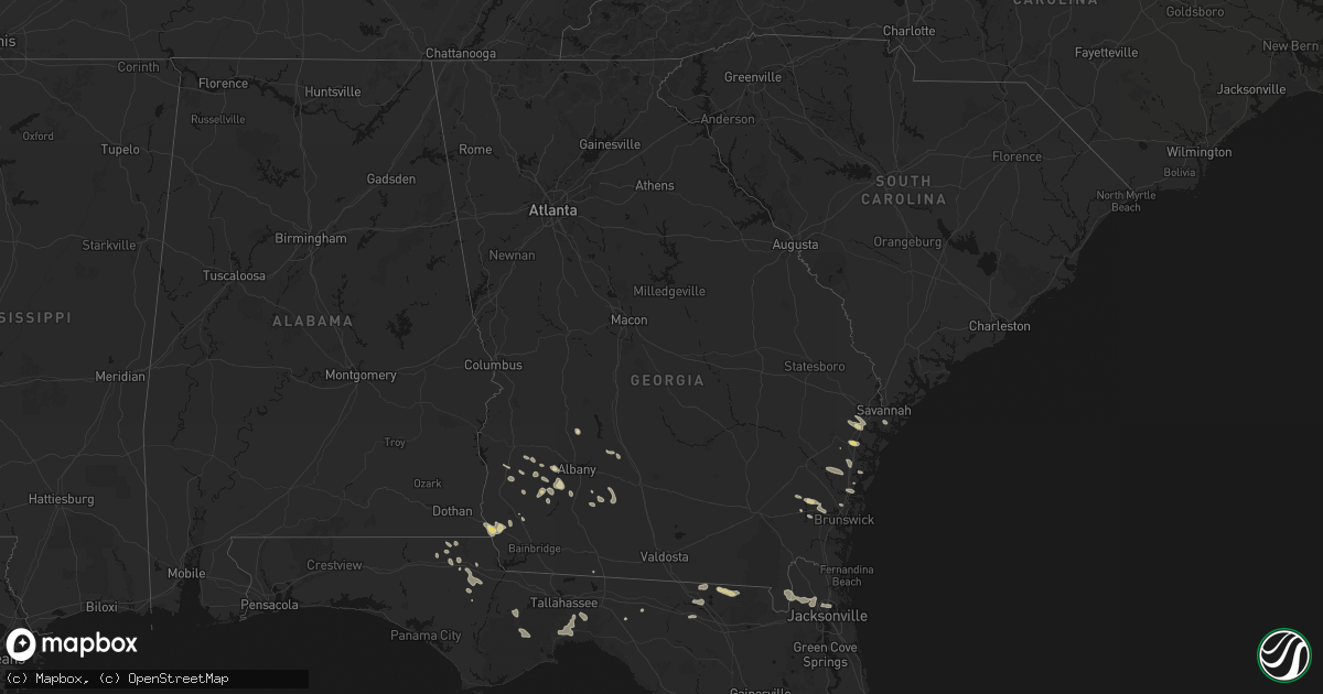 Hail map in Georgia on July 29, 2026