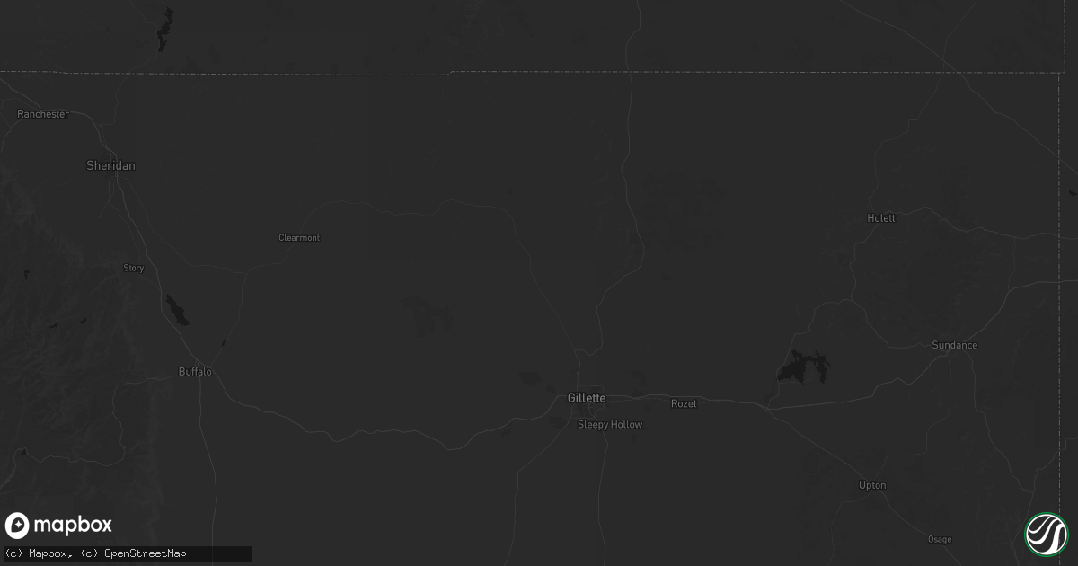 Hail map in Gillette, WY on July 29, 2026