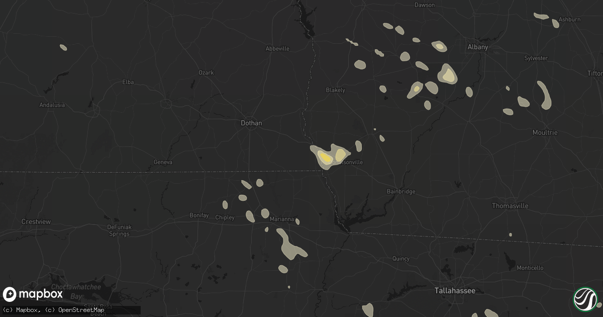 Hail map in Gordon, AL on July 29, 2026
