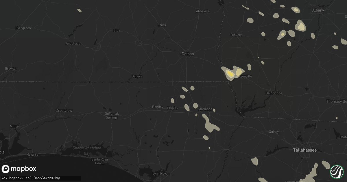 Hail map in Graceville, FL on July 29, 2026