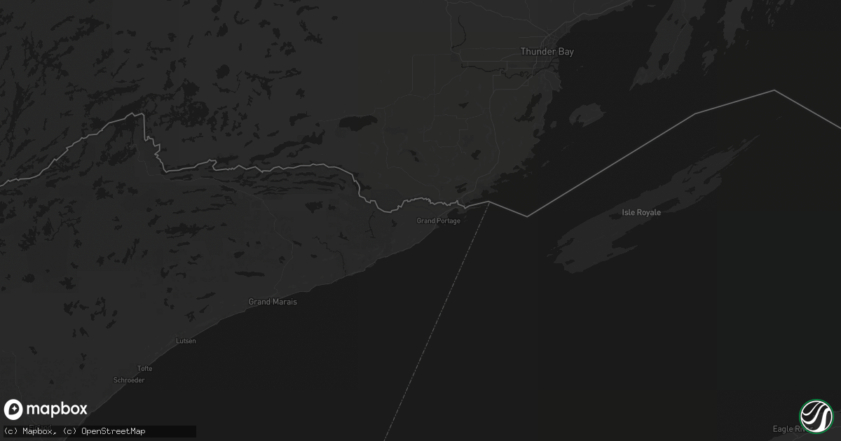 Hail map in Grand Portage, MN on July 29, 2026