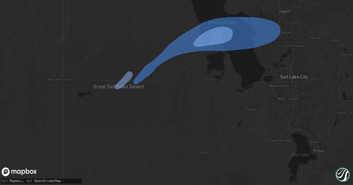 Hail map in Grantsville, UT on July 29, 2026