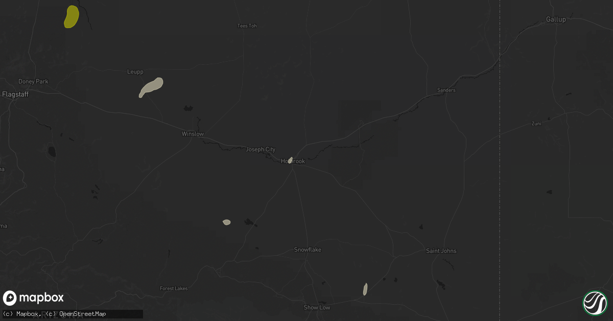 Hail map in Holbrook, AZ on July 29, 2026