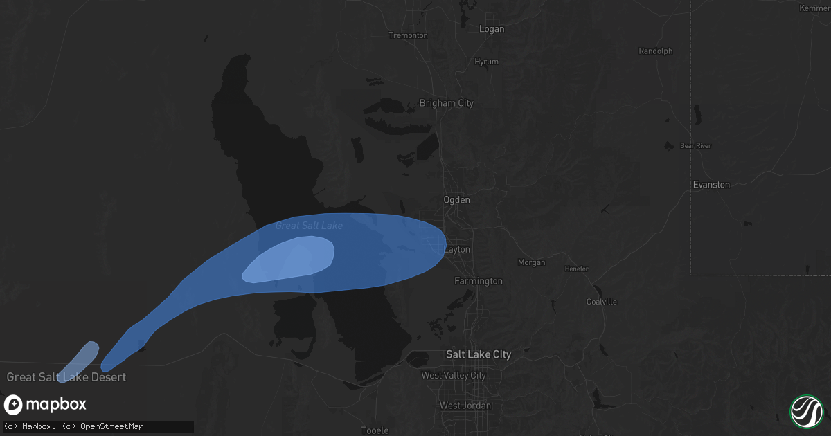 Hail map in Hooper, UT on July 29, 2026